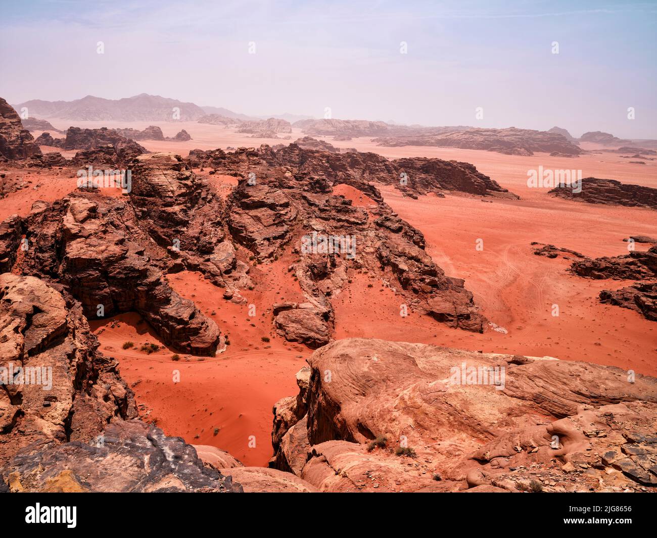 Unterwegs in Wadi Rum, Jordanien. Stockfoto