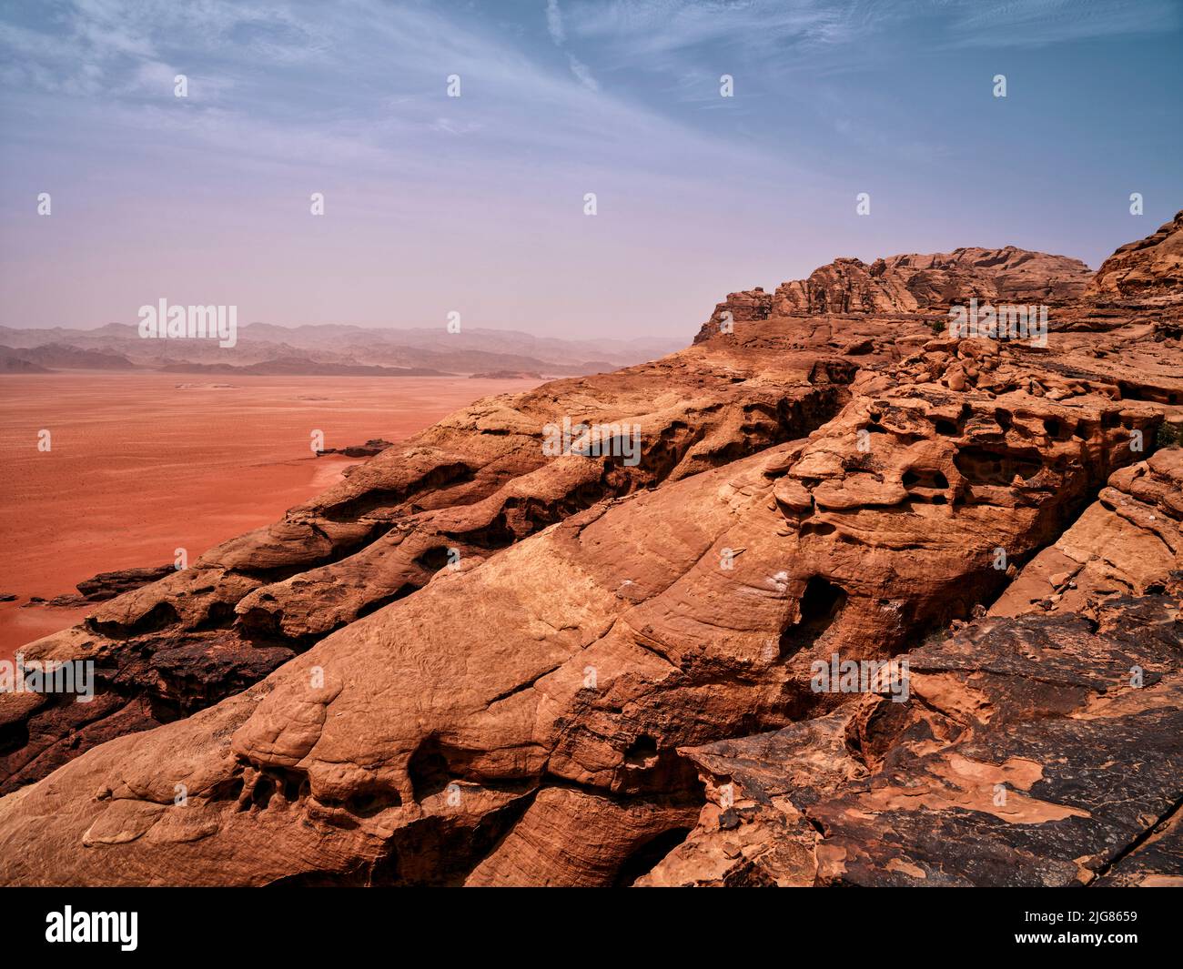 Unterwegs in Wadi Rum, Jordanien. Stockfoto