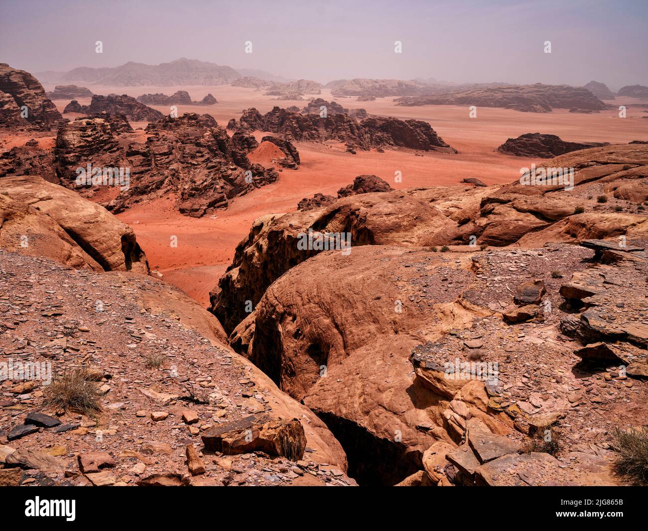 Unterwegs in Wadi Rum, Jordanien. Stockfoto