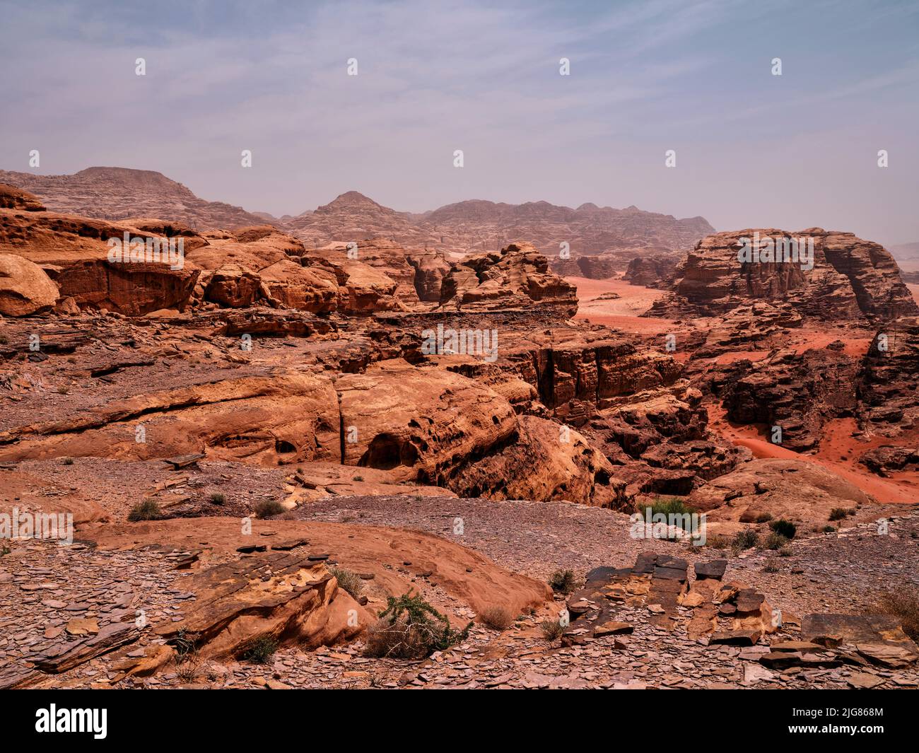 Unterwegs in Wadi Rum, Jordanien. Stockfoto