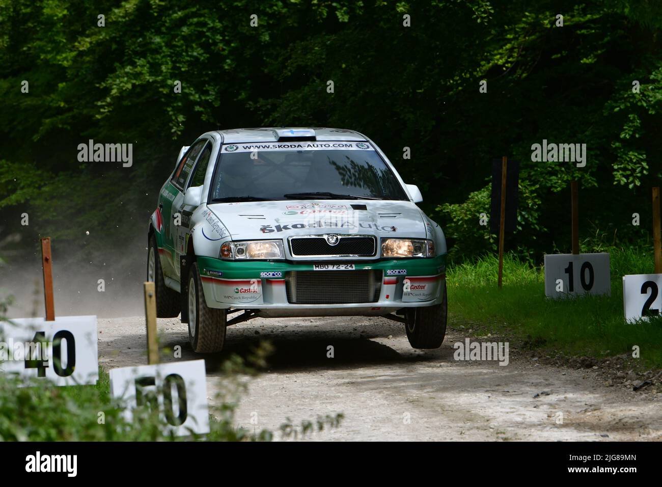 Steve Rockingham, Skoda Octavia WRC, Dawn of Modern Rallye, Forest Rally Stage, Goodwood Festival of Speed, The Innovators - Masterminds of Motorspo Stockfoto