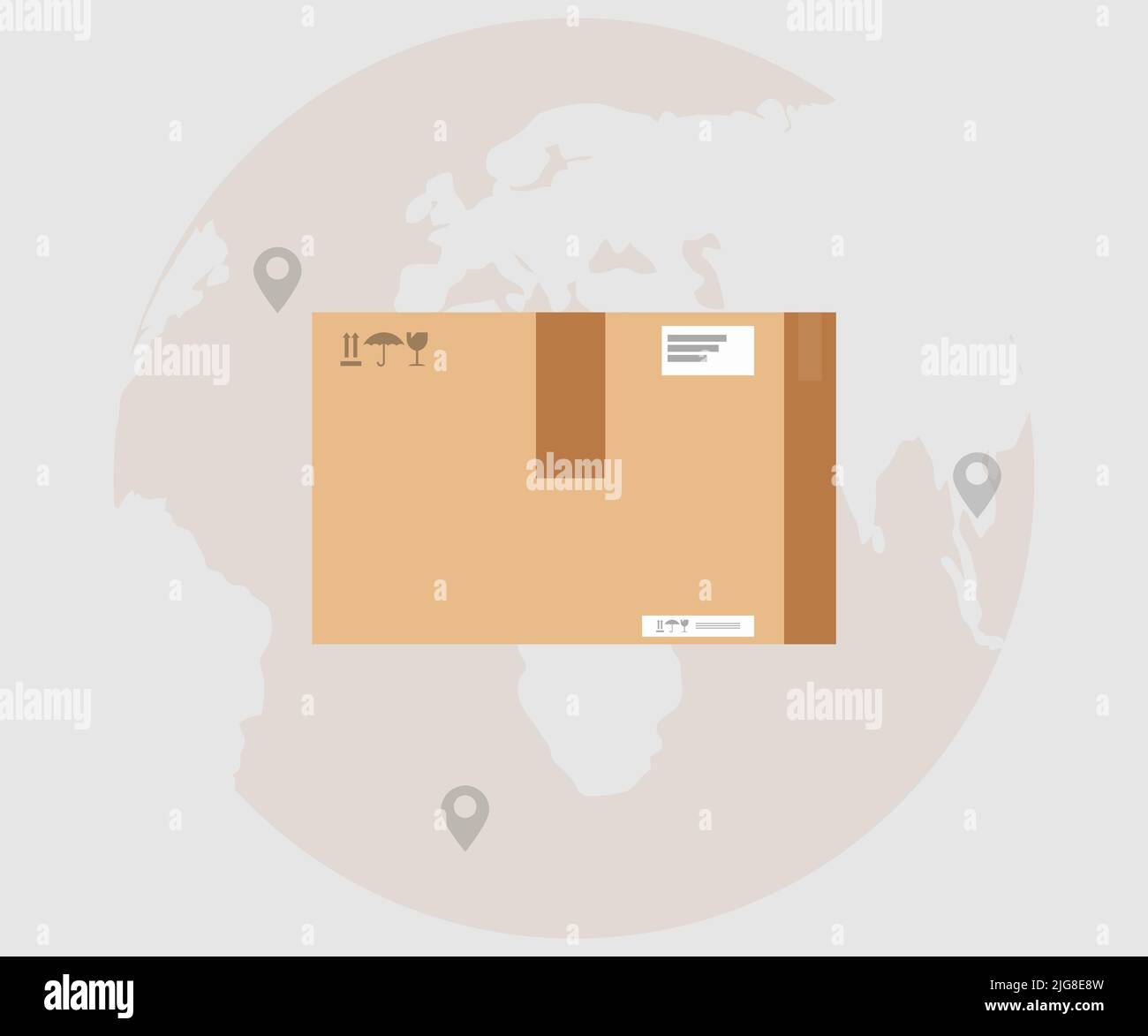 Logistik Fracht Lieferung globalen Mail-Service Logo Design. Konzept des Logistik-Kurierdienstes. Versand, Lagerung und Transport. Internationaler Handel. Stock Vektor