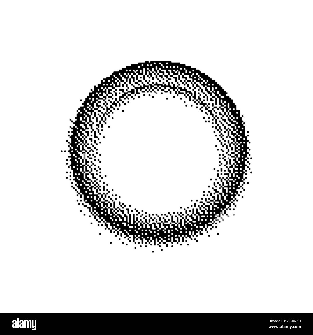 Schwarzer Kreis im Bitmap-Stil Stock Vektor