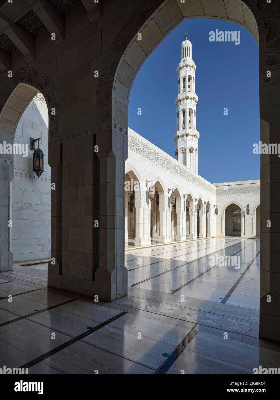 Große Sultan-Qabus-Moschee in Maskat, Oman. Stockfoto