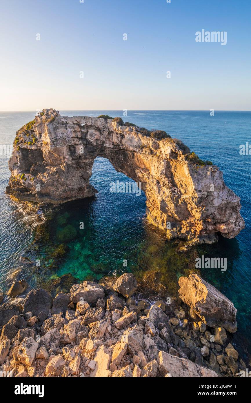 Spanien, Balearen, Mallorca, Santanyi. Es Pontas oder Mirador Es Pontas, ein natürlicher 