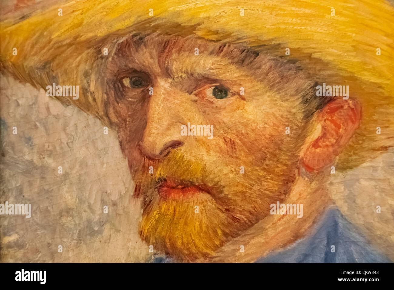 Vincent van Gogh Selbstporträt mit Strohhut in Paris datiert 1887 Stockfoto