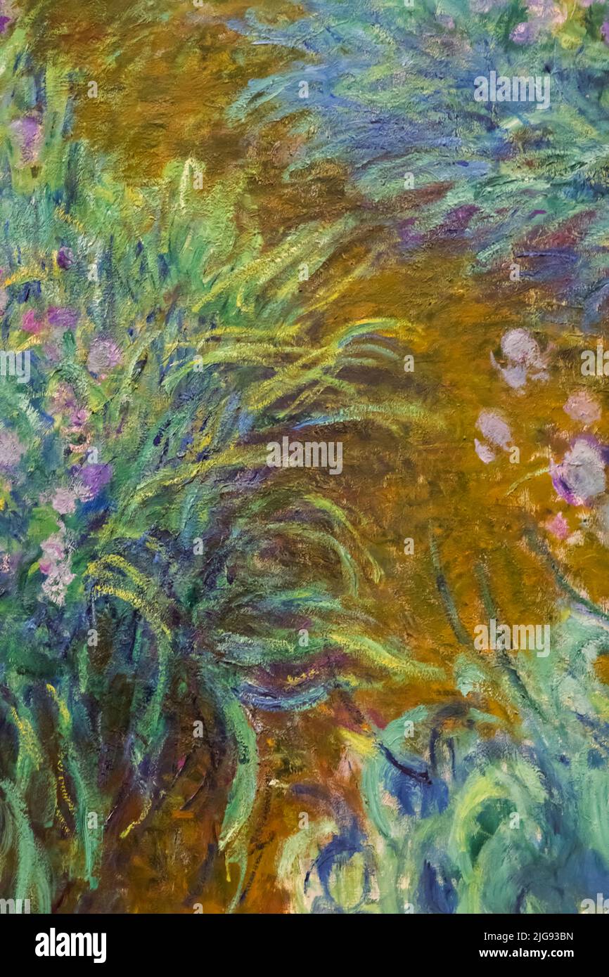 Gemälde mit dem Titel „Irises“ von Claude Monet aus dem Jahr 1914-17 Stockfoto