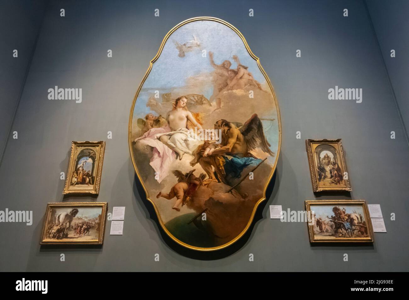 Gemälde mit dem Titel 'eine Allegorie mit Venus und Zeit' des italienischen Künstlers Giovanni Battista Tiepolo datiert 1754 Stockfoto