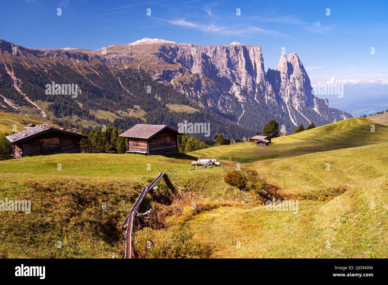 Schlern oder Schlern, Seiser Alm, Südtirol, Italien Stockfoto