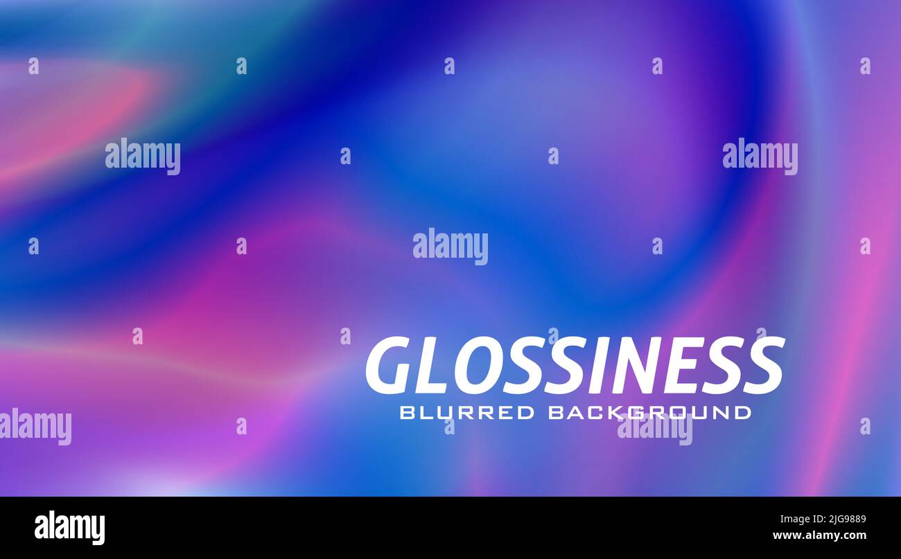 Glossiness. Abstrakter mehrfarbiger unscharfer Hintergrund mit Neonfarben-Farbverlauf. Schöne Vektorgrafik Tapete Stock Vektor