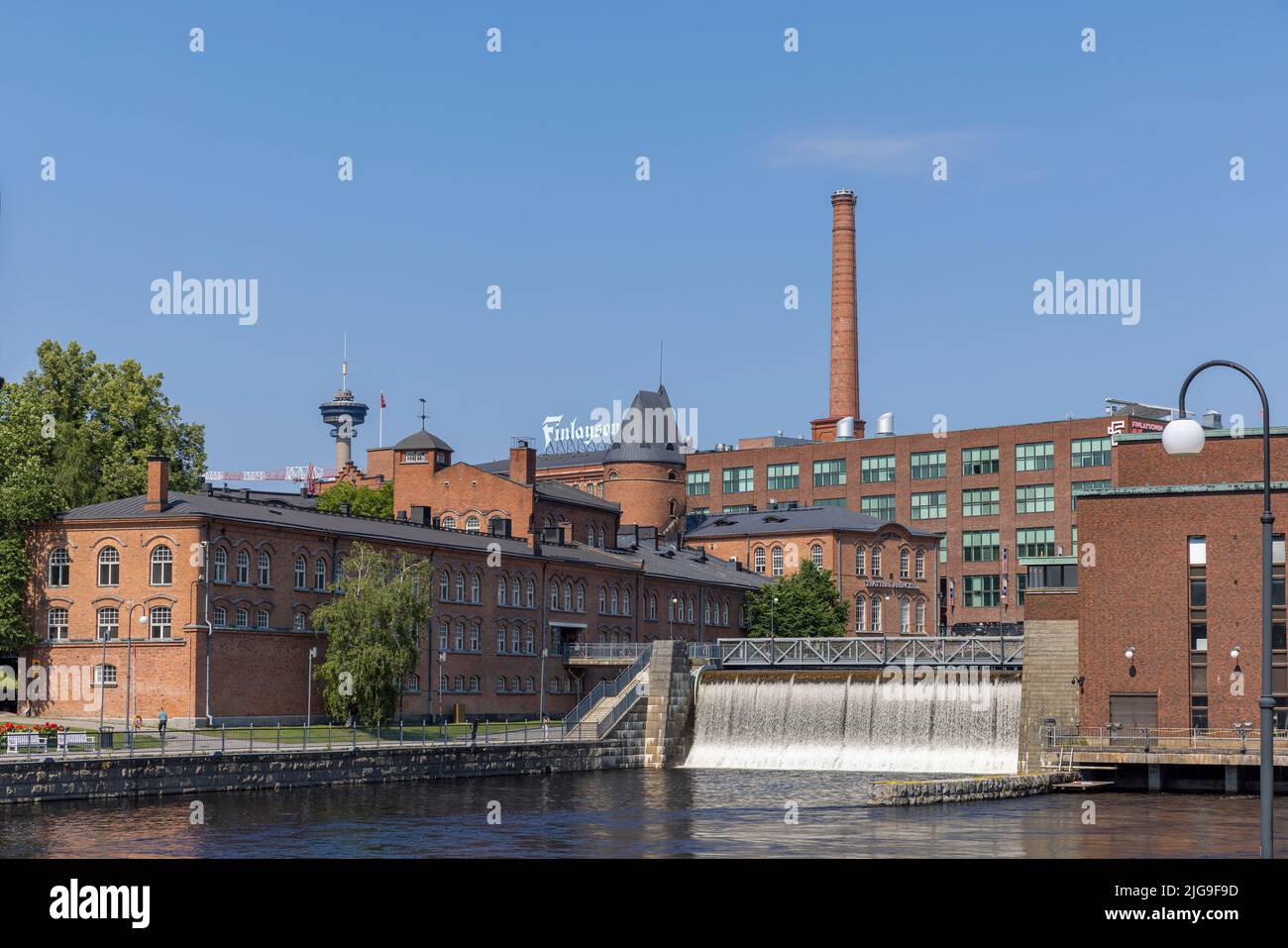 Der Stadtteil Tampere in Tampere an einem strahlenden Sommertag Stockfoto