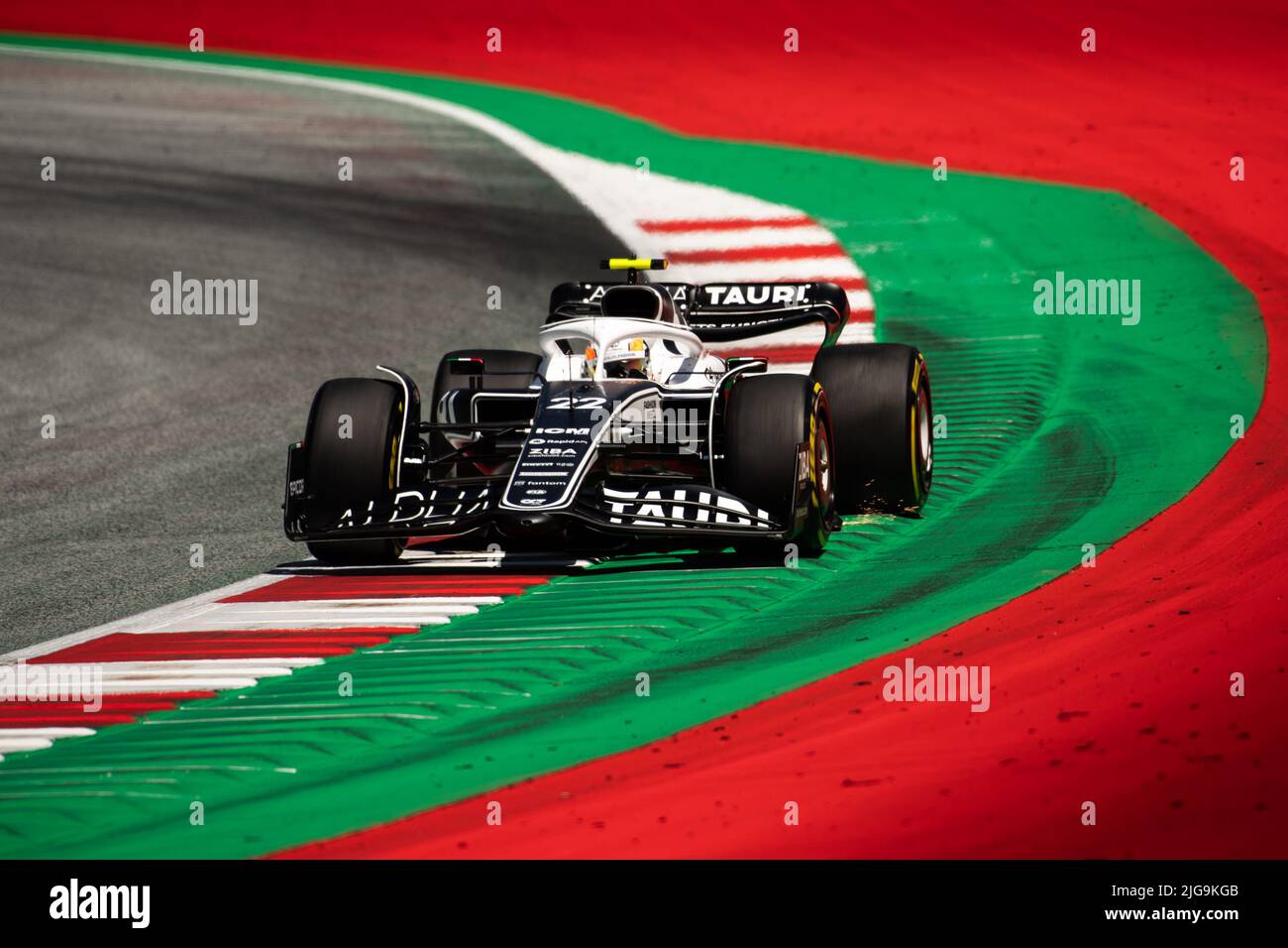 Spielberg, Österreich, 08.. Juli 2022, Yuki Tsunoda aus Japan tritt für die Scuderia AlphaTauri an. Qualifying, Runde 11 der Formel-1-Meisterschaft 2022. Stockfoto