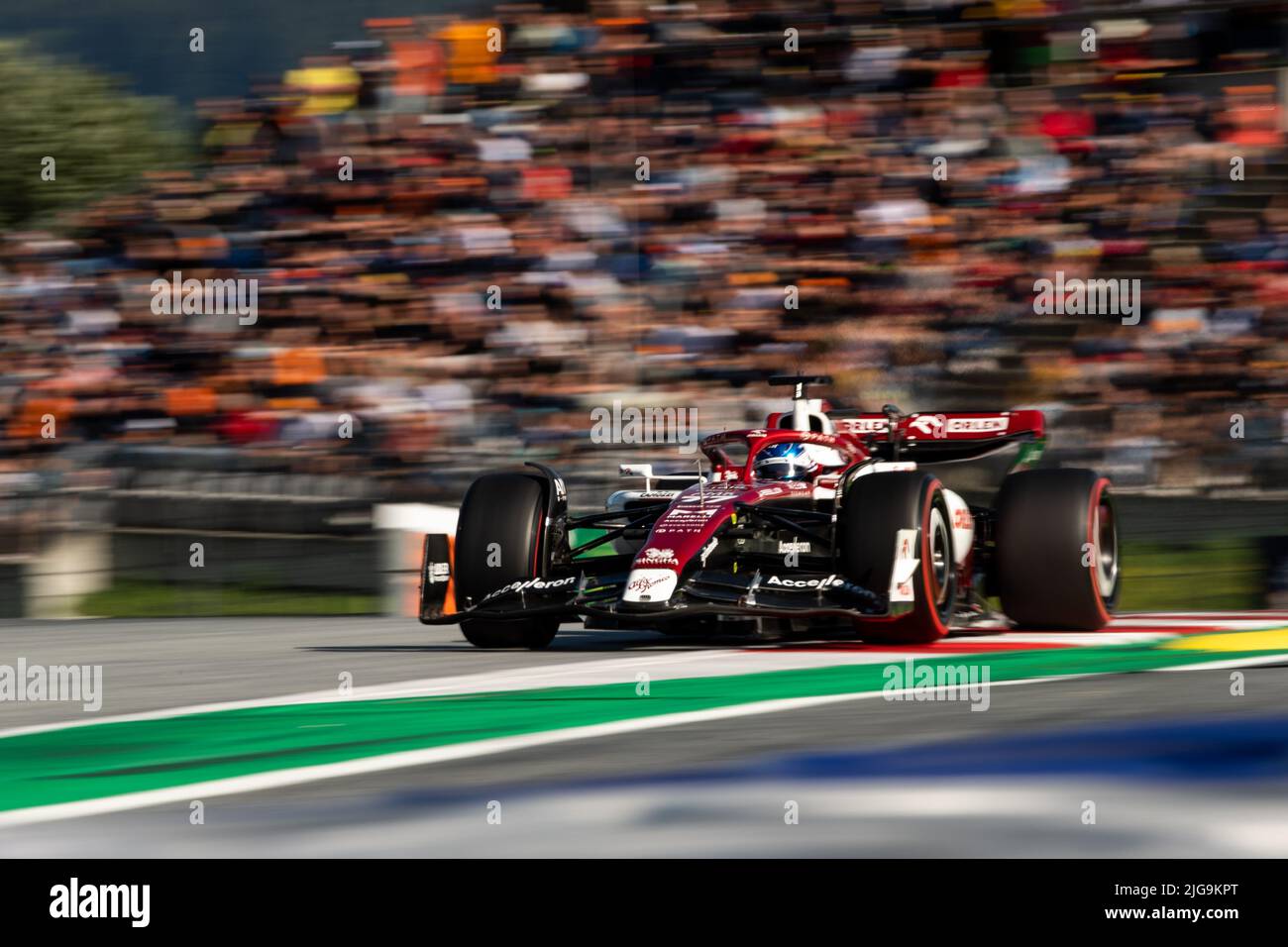 Spielberg, Österreich, 08.. Juli 2022, Valtteri Bottas aus Finnland tritt für Alfa Romeo Racing an. Qualifying, Runde 11 der Formel-1-Championons 2022 Stockfoto