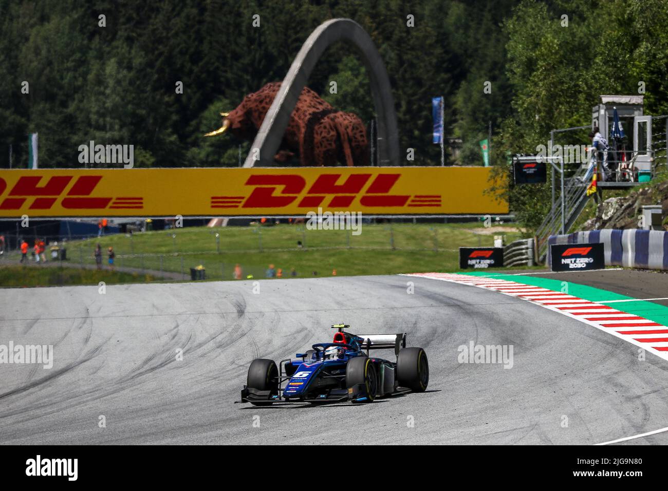 06 SARGEANT Logan (usa), Carlin, Dallara F2, Aktion während des 8.. Rennens der FIA Formel 2 Meisterschaft 2022, auf dem Red Bull Ring, vom 8. Bis 10. Juli 2022 in Spielberg, Österreich - Foto: Sebastian Rozendaal/DPPI/LiveMedia Stockfoto