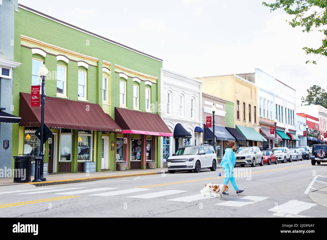Downtown Apex, North Carolina, Kleinstadt Amerika Stockfoto