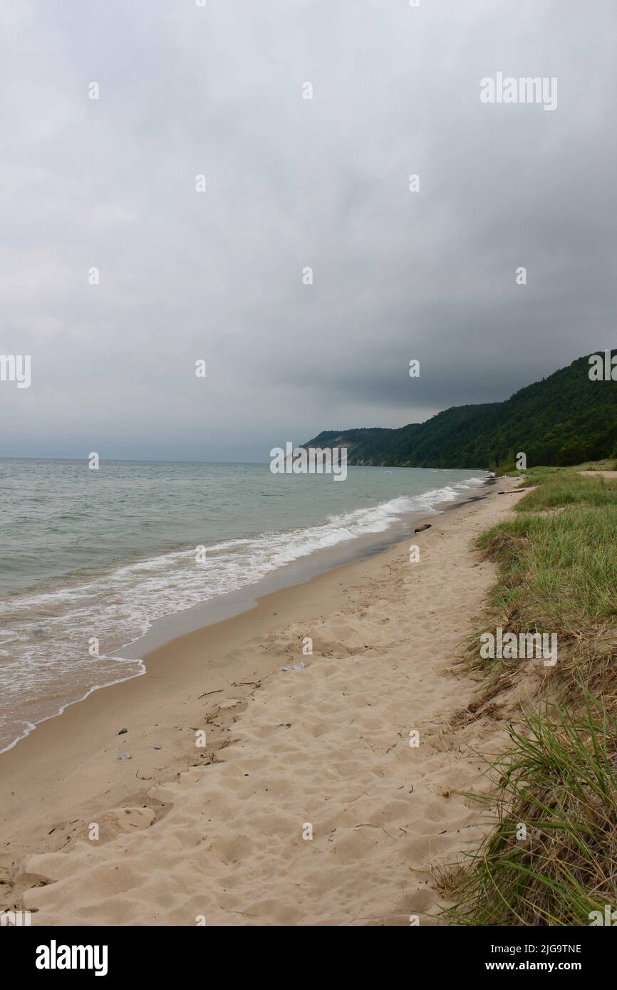 Wind Zieht Über Den Lake Michigan Stockfoto