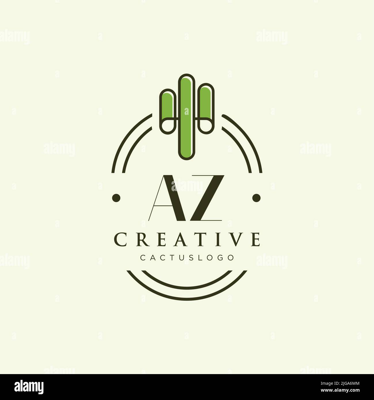 AZ Anfangsbuchstabe grüner Kaktus Logo Vorlage Vektor Stock Vektor