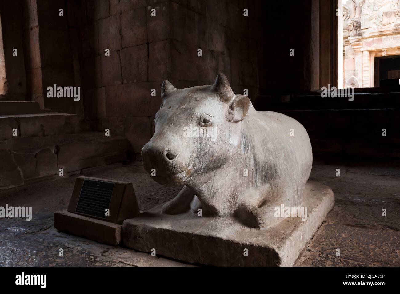 Prasat hin Khao Phanom rung, Khmer-Tempel, Buri RAM, nandi-Stierstatue, Buriram, Isan (Isaan), Thailand, Südostasien, Asien Stockfoto