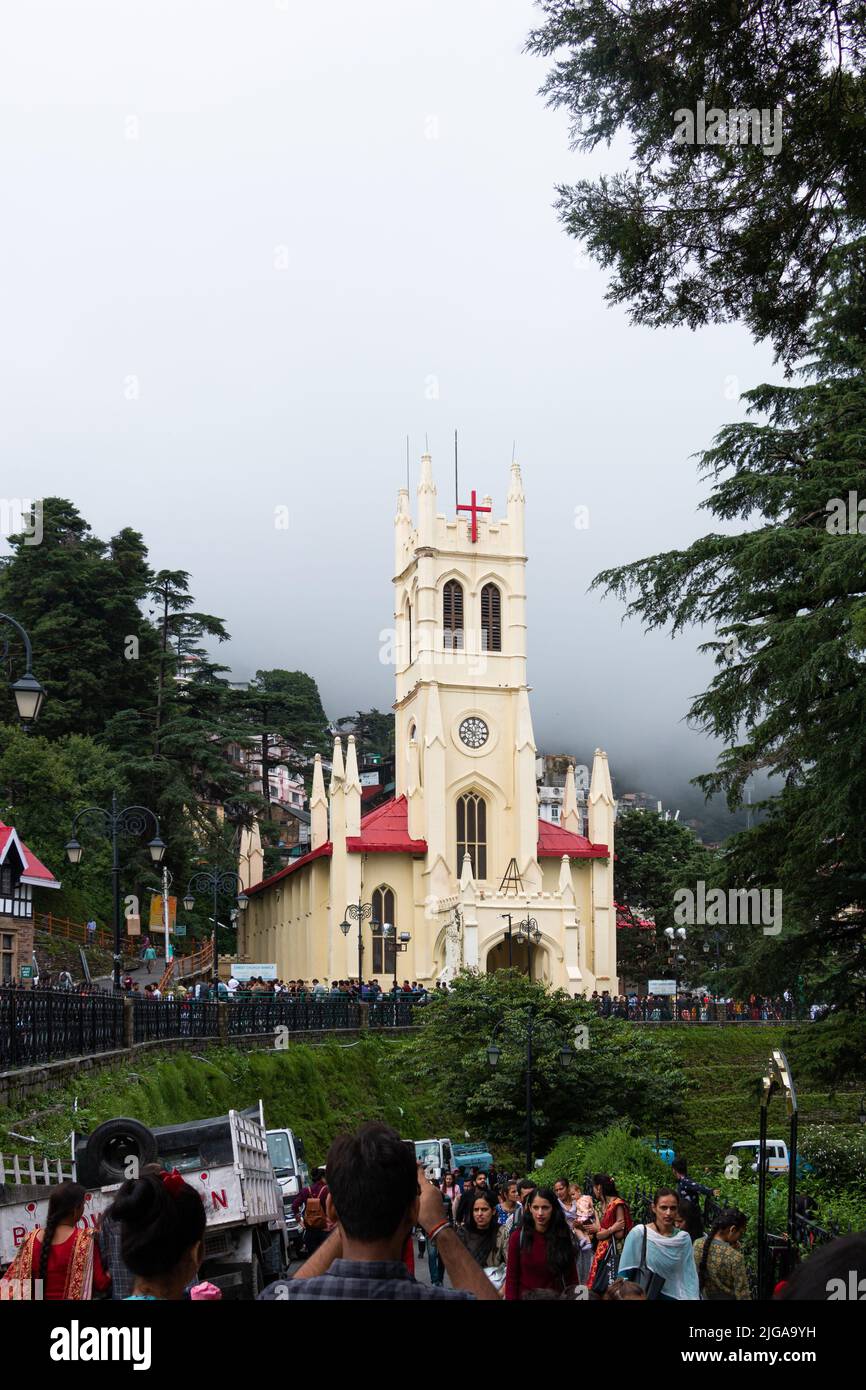 Christus Kirche in Shimla ist die zweitälteste Kirche in Nordindien Stockfoto