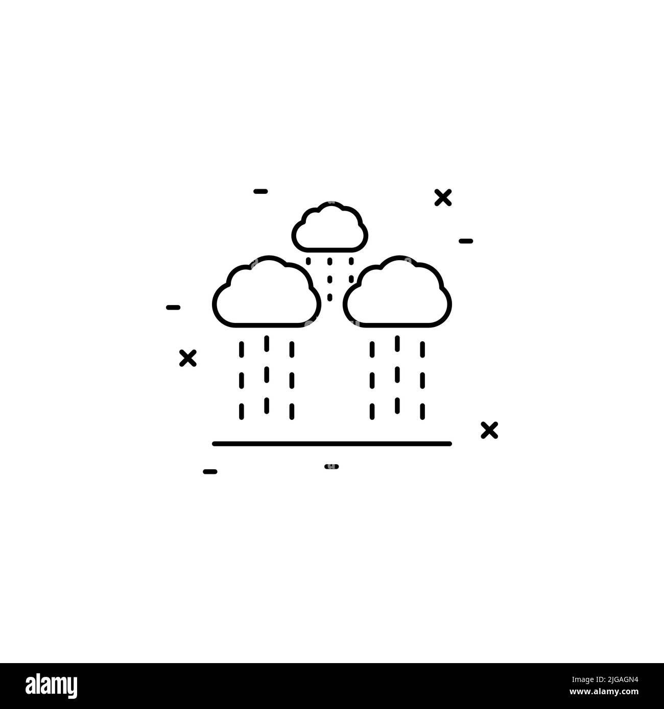 Regen, Wolkensymbol. Einfache dünne Linie, Umriss der Landwirtschaft Symbole für UI und UX, Website oder mobile Anwendung auf weißem Hintergrund Stock Vektor