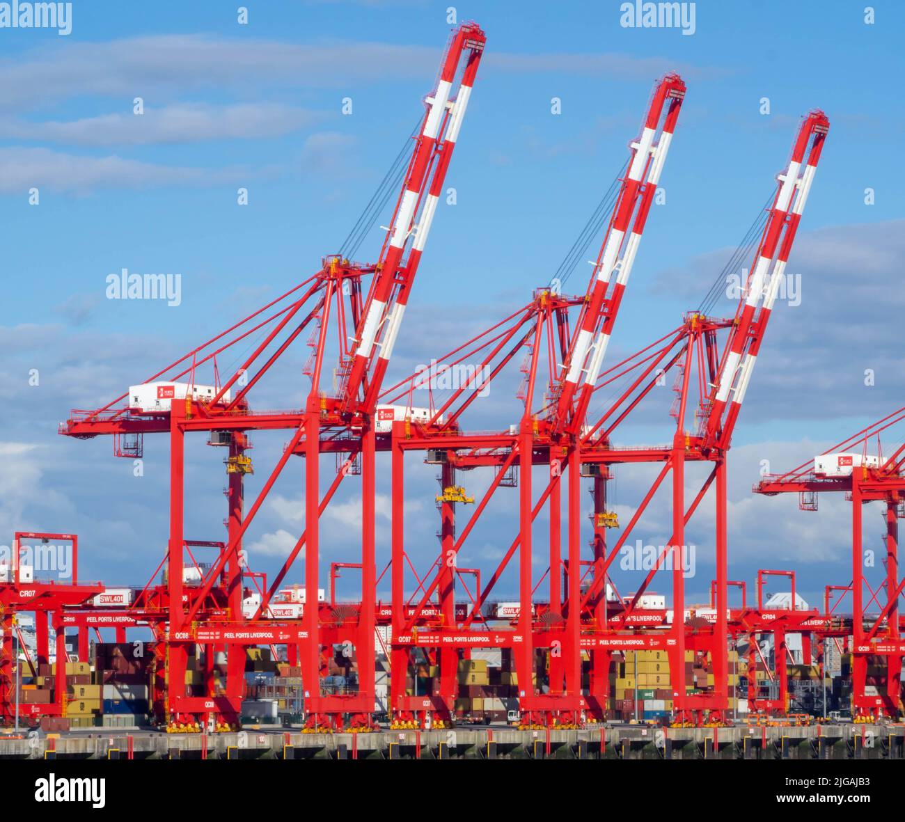 Liverpool2 ist eine Erweiterung des Containerterminals an den Fluss Mersey in Seaforth, eine Erweiterung des Containerterminals Seaforth Dock. Stockfoto