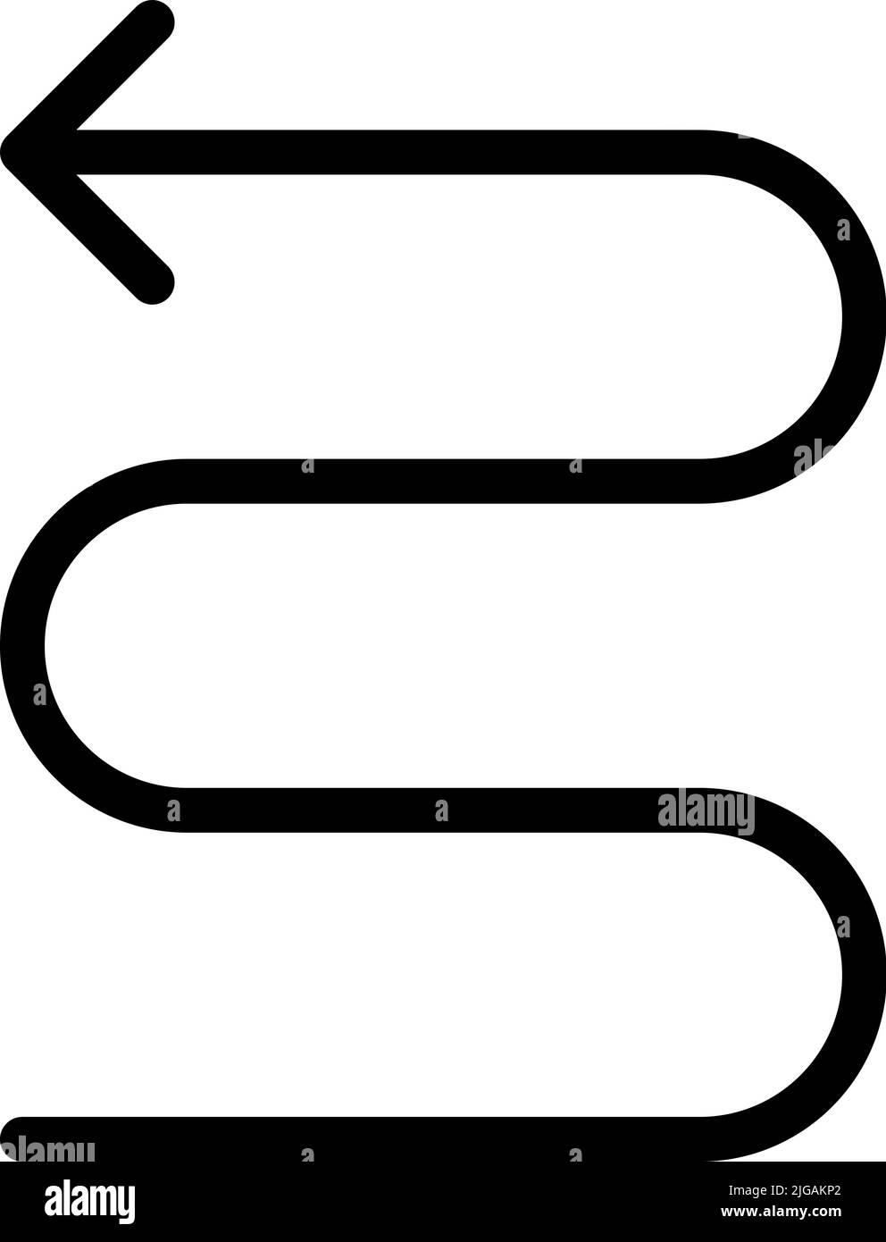 Zick-Zack-Pfeilsymbol. Einfache dünne Linie, Umrissvektor der Pfeilsymbole für UI und UX, Website oder mobile Anwendung auf weißem Hintergrund Stock Vektor