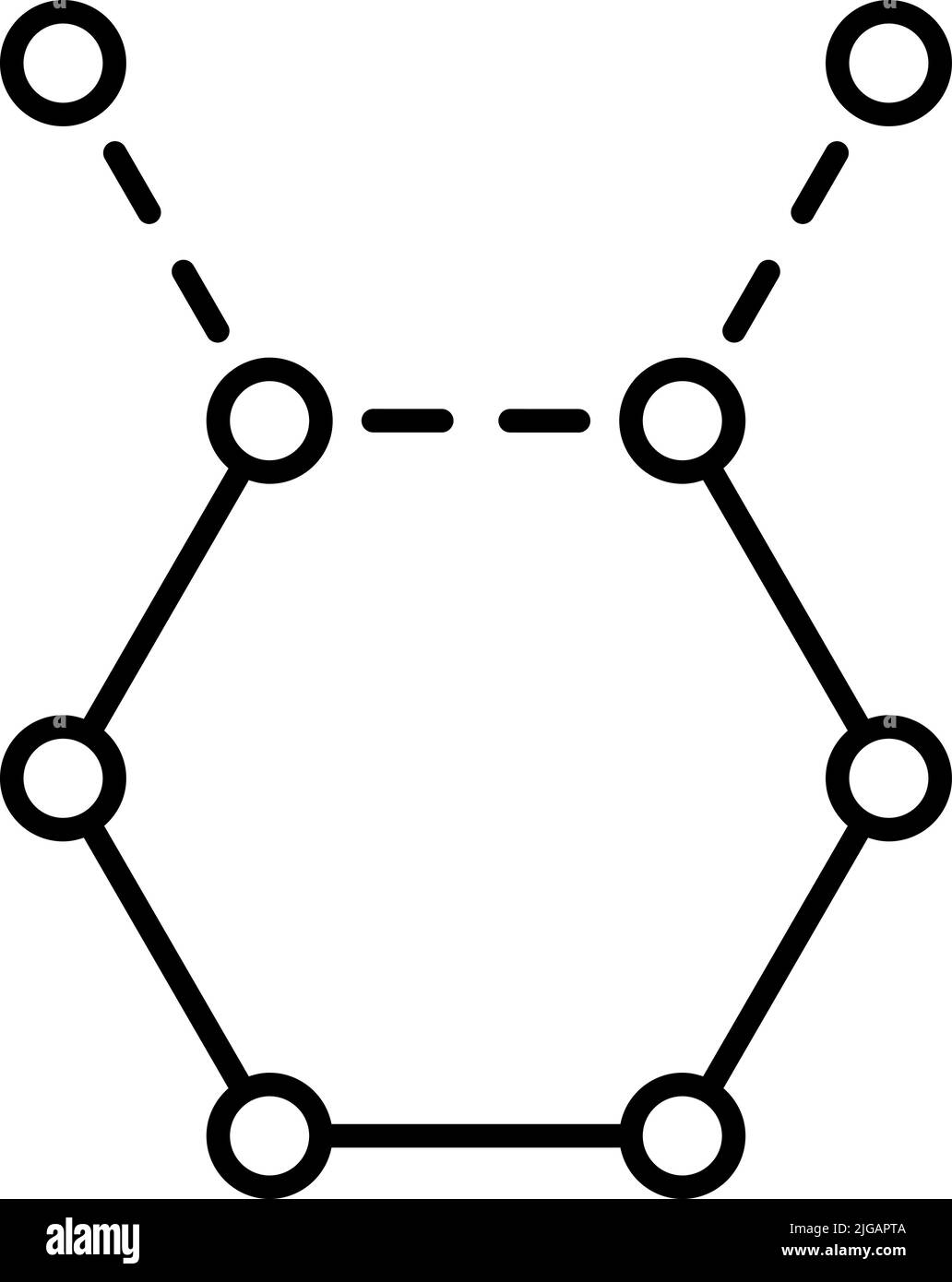 Symbol „Moleküle“. Einfache dünne Linie, Umrissvektor der Biologie Symbole für UI und UX, Website oder mobile Anwendung auf weißem Hintergrund Stock Vektor
