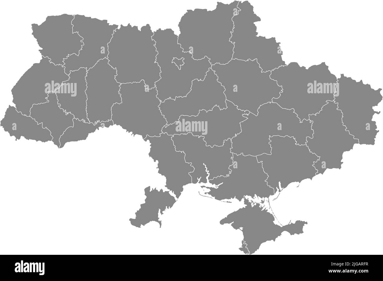 Graue Karte von Wählern von Raionen der UKRAINE Stock Vektor