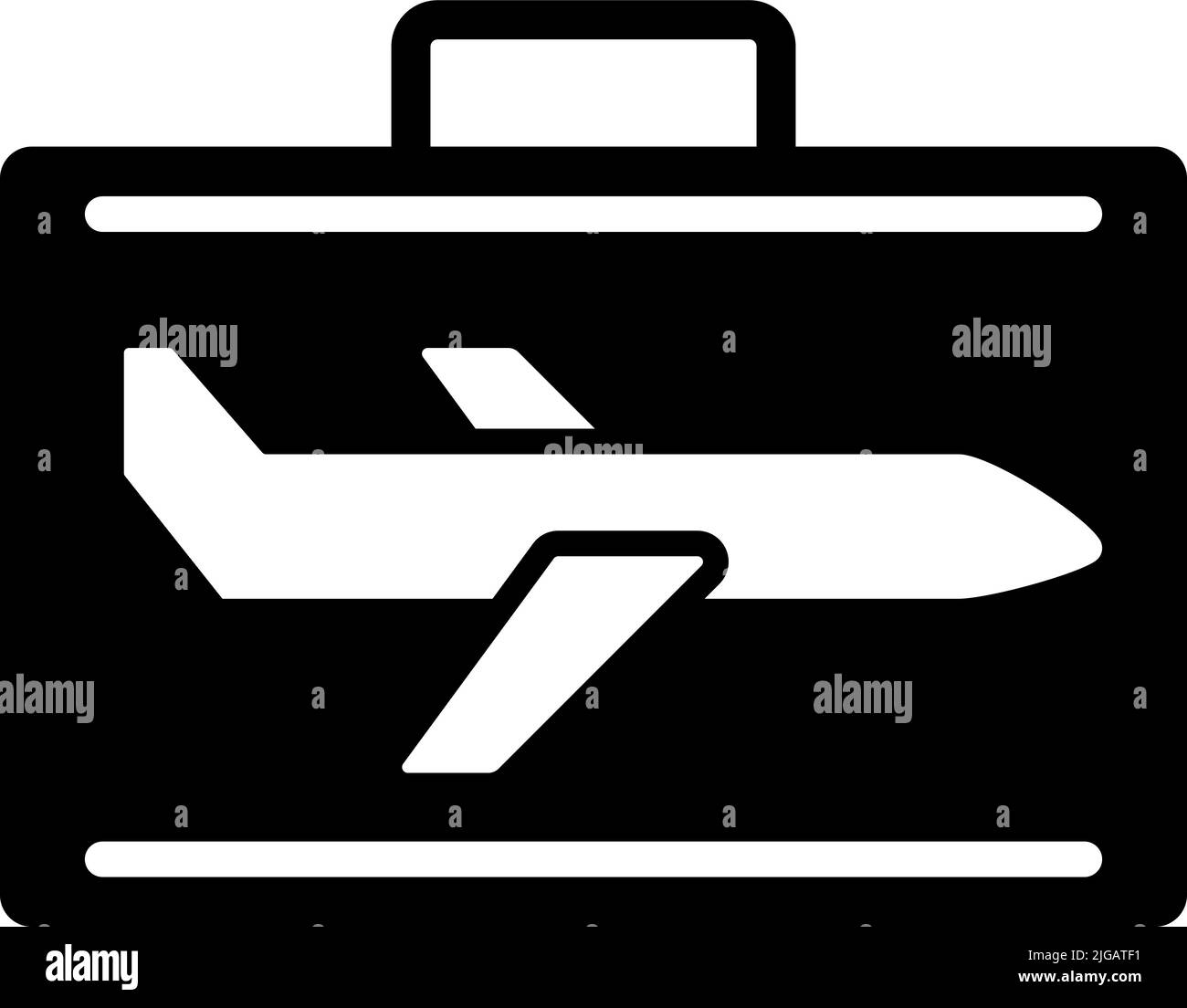 Flugzeug, Gepäcksymbol. Einfache Glyphe Vektor der Business-Set für UI und UX, Website oder mobile Anwendung auf weißem Hintergrund auf weißem Hintergrund Stock Vektor