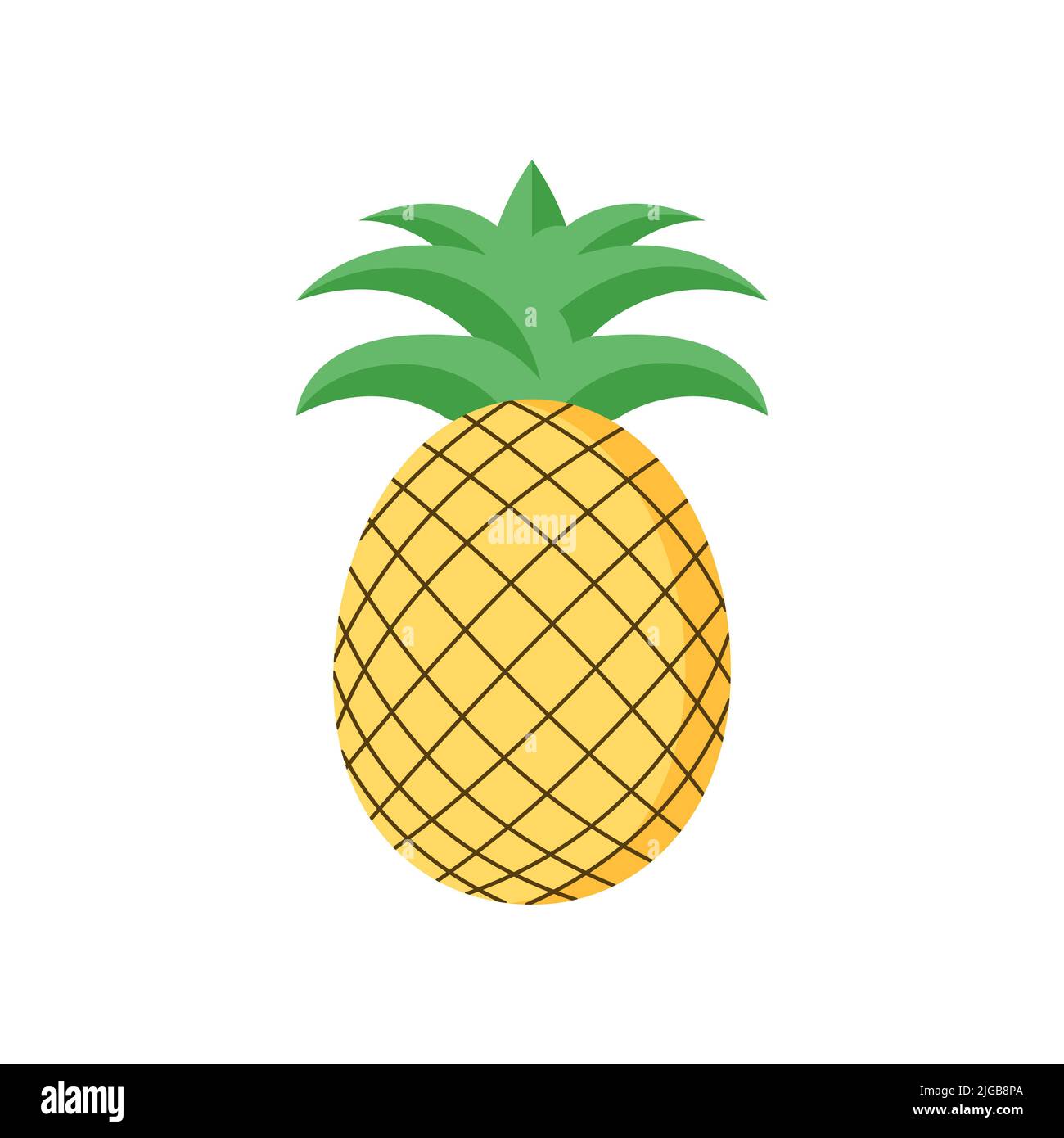 Frische Ananas Obst Vektor Farbe Symbol. EPS 10. Abbildung tropischer Früchte. Vegetarische Speisekarte. Vegan, gesundes Essen. Kann für Themen wie Fresh verwendet werden Stockfoto