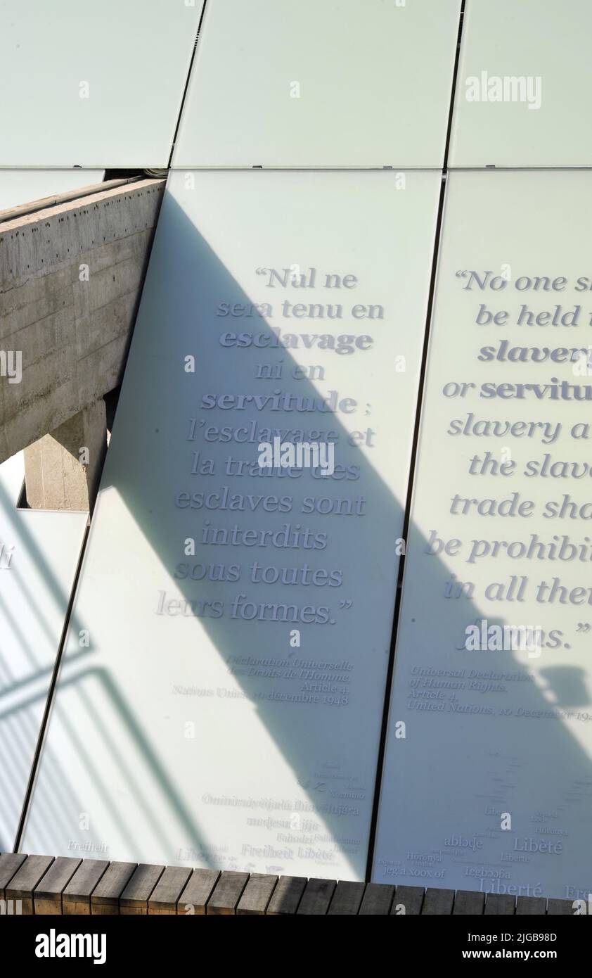 Gedenkstätte für die Abschaffung der Sklaverei, Nantes, Frankreich Stockfoto