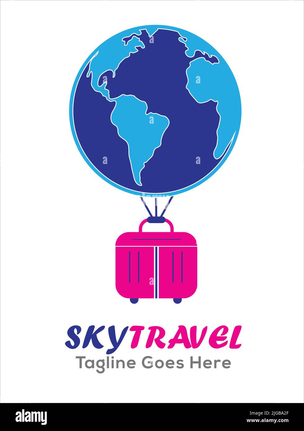 Reiseunternehmen Logo Tourismus-Logo mit Koffer Symbol Symbol Vektor Stock Vektor