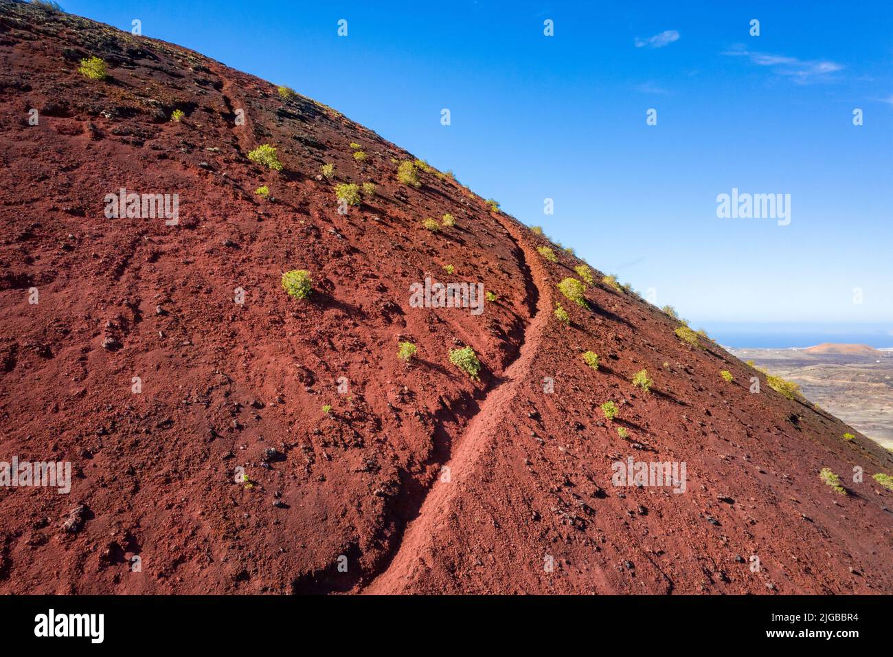 Wanderweg auf dem roten Vulkan Montaña Colorada Stockfoto