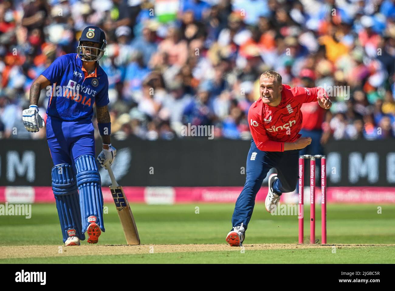 Matthew Parkinson von England liefert den Ball in, am 7/9/2022. (Foto von Craig Thomas/News Images/Sipa USA) Quelle: SIPA USA/Alamy Live News Stockfoto