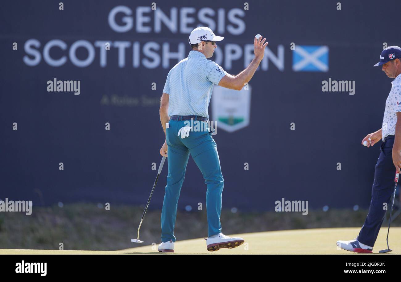 Cameron Tringale am 2. während des dritten Tages der Genesis Scottish Open im Renaissance Club, North Berwick. Bilddatum: Samstag, 9. Juli 2022. Stockfoto