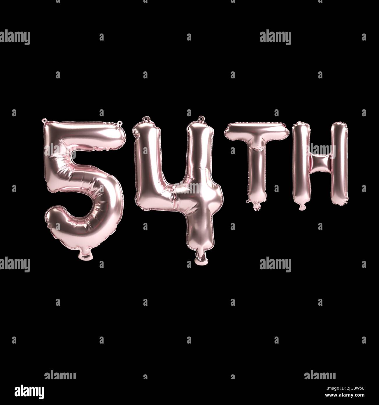 3D Illustration von 54. Rosenballons isoliert auf Hintergrund Stockfoto