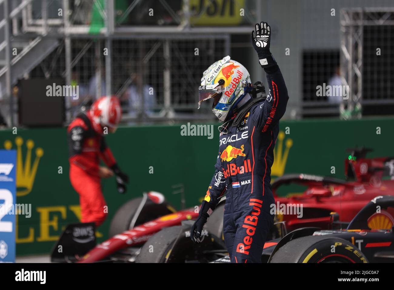 VERSTAPPEN Max (NED), Red Bull Racing RB18, Portrait, Sieger Sprint-Rennen während der Formel 1 Rolex Grosser Preis von Osterreich 2022, 2022 großer Preis von Österreich, 11. Lauf der FIA Formel 1 Weltmeisterschaft 2022 vom 8. Bis 10. Juli 2022 auf dem Red Bull Ring, in Spielberg, Österreich - Foto: Antonin Vincent/DPPI/LiveMedia Stockfoto
