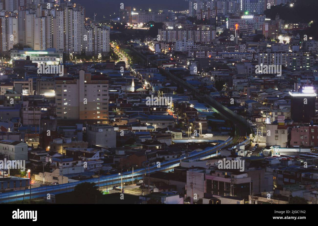 Die Nachtansicht von Jeollanam-do, Korea Stockfoto