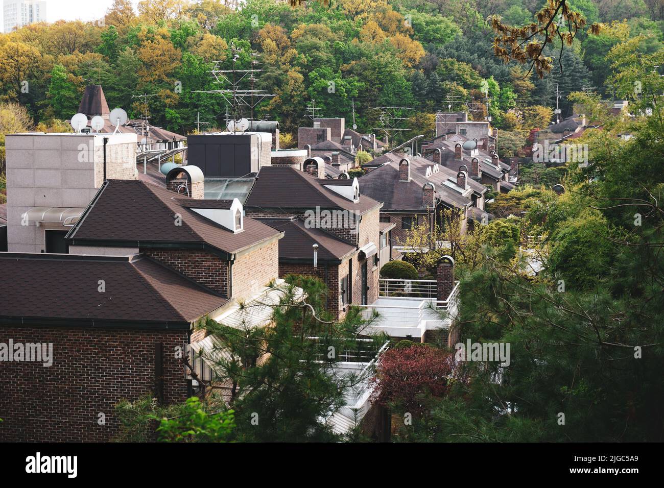 Landschaft von Häusern in Seocho-gu, Seoul, Korea Stockfoto