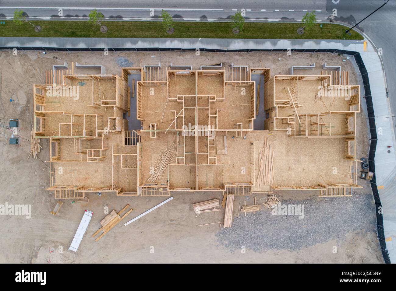 Es wird ein neues Gebäude errichtet Stockfoto