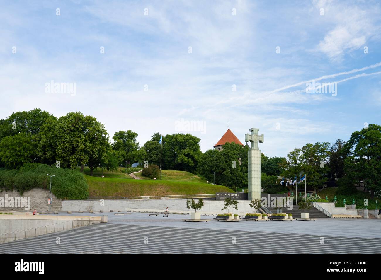 Tallinn, Estland. Juli 2022. Tallinn, Estland. Juli 2022. Blick auf die Siegessäule der Unabhängigkeit Estlands im Stadtzentrum Stockfoto