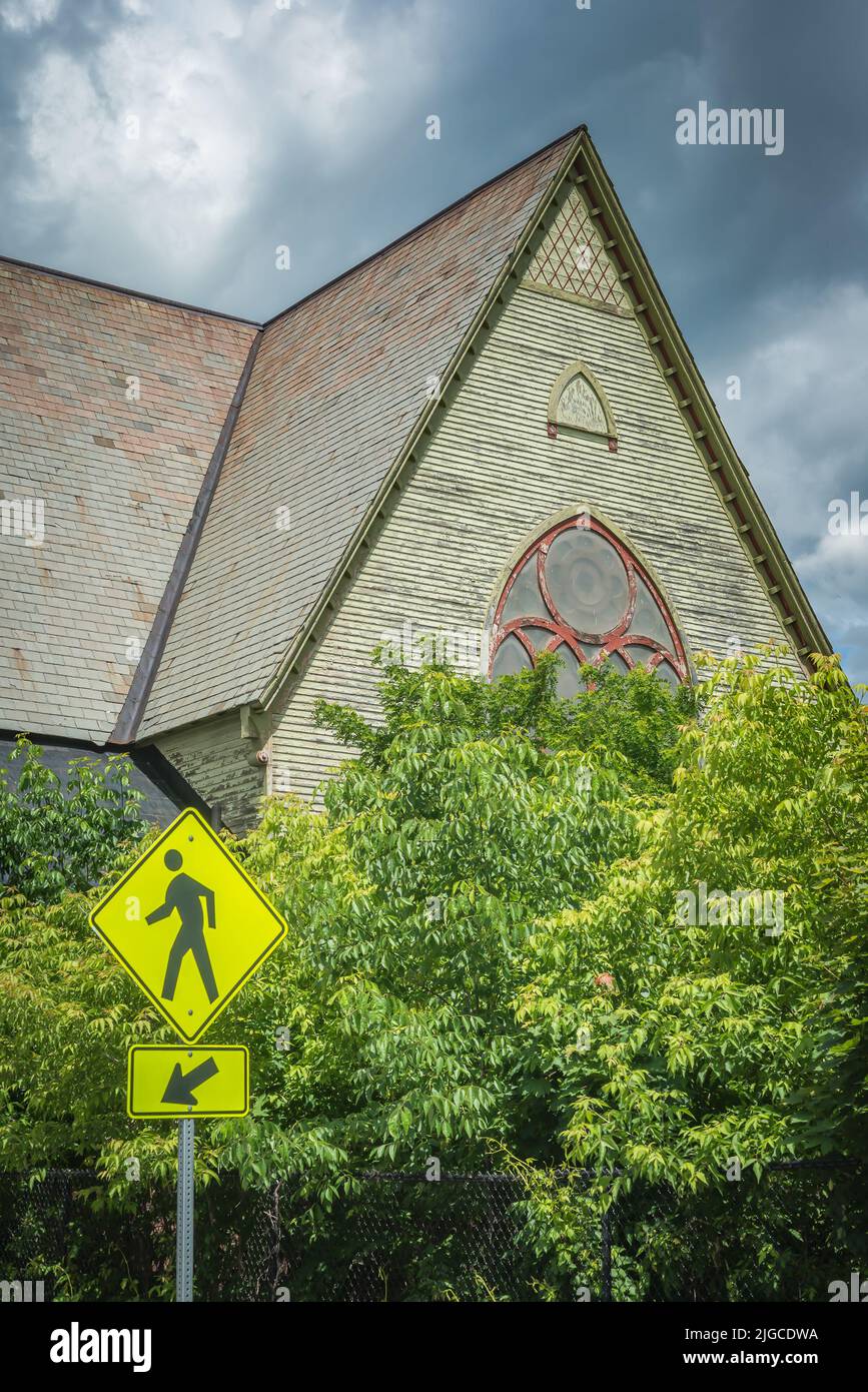 Kirchturm St. Johnsbury, Vermont. Stockfoto