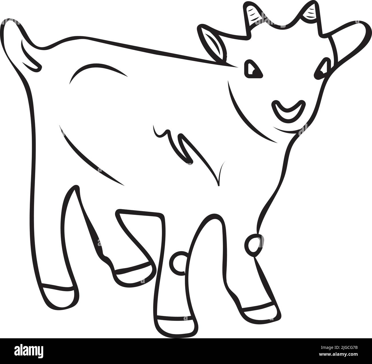 Vektor-Illustration von Baby Ziege oder Baby Schaf niedliches Gesicht für Web und Print. Und Apps Stock Vektor