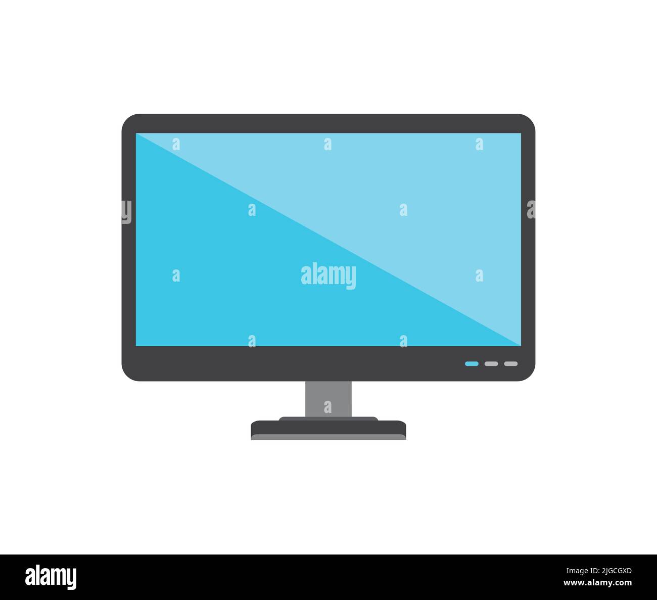 Moderner Desktop-Monitor Isolierter Hochglanz-Display-Ständer Digitale Computertechnologie Flat Icon Clip Art Illustration Stock Vektor