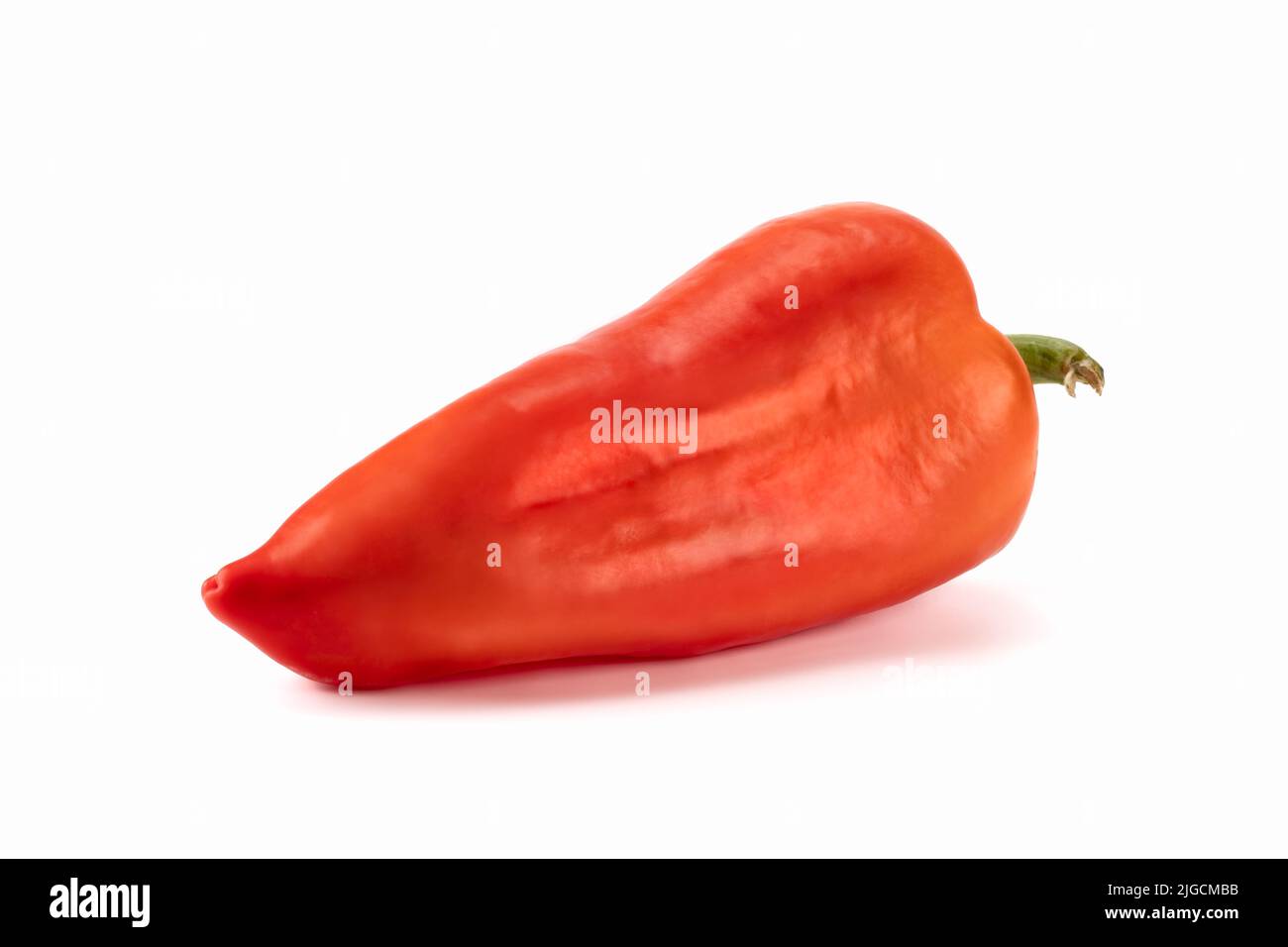 Frische rote Paprika Paprika isoliert auf hellem Hintergrund. Nahaufnahme. Stockfoto