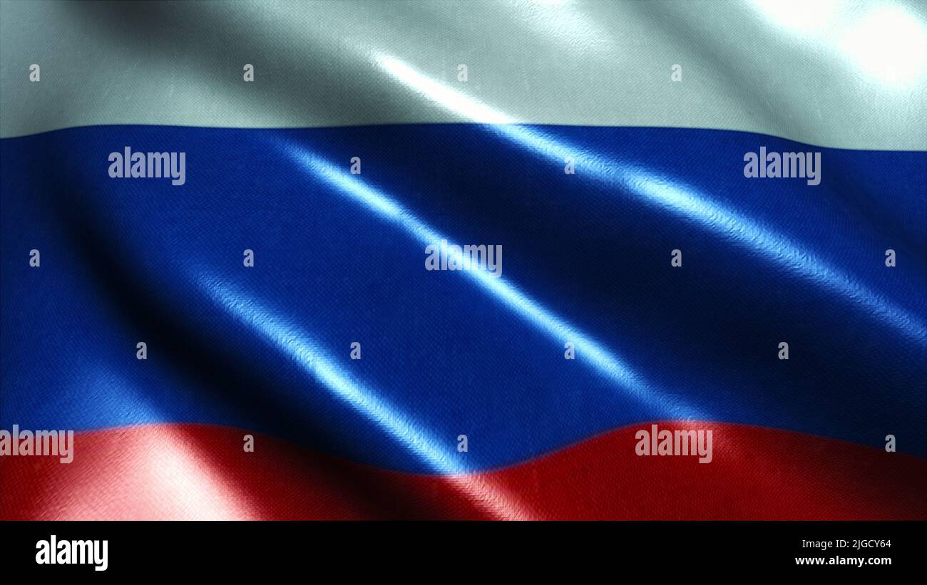 Winkende Flagge russlands. Computer erzeugt 3D Rendering Stockfoto