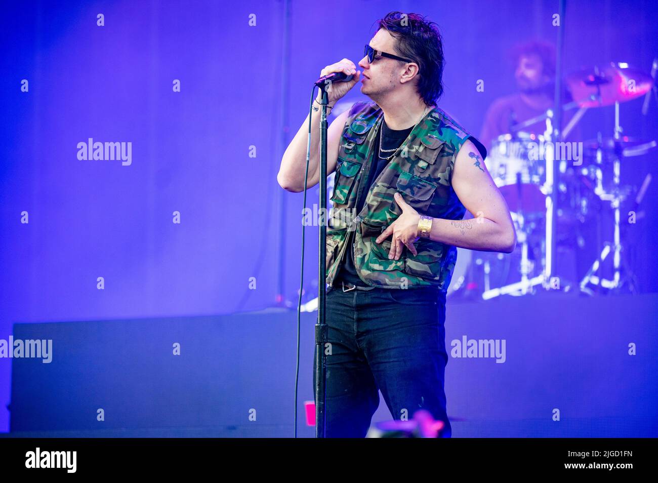 Glasgow, Großbritannien. 09.. Juli 2022. Julian Casablancas, die Gitarristen Nick Valensi und Albert Hammond Jr., der Bassist Nikolai Fraiture und der Schlagzeuger Fabrizio Moretti headline day 2 of TRNSMT Festival. 2022-07-09 . Kredit: Gary Mather/Alamy Live Nachrichten Stockfoto