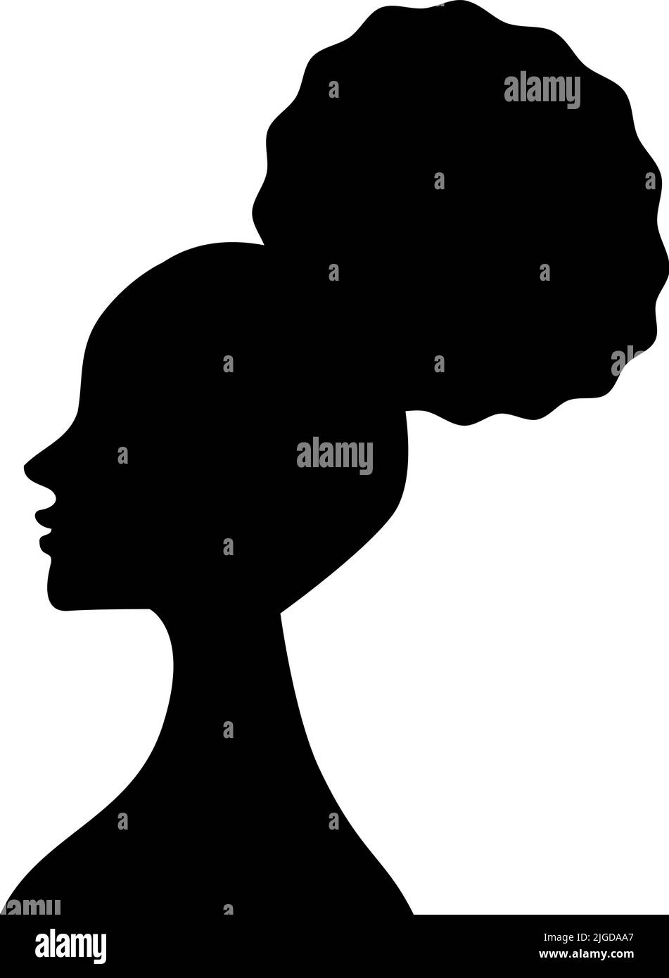 afro Frau Profil Silhouette Stock Vektor