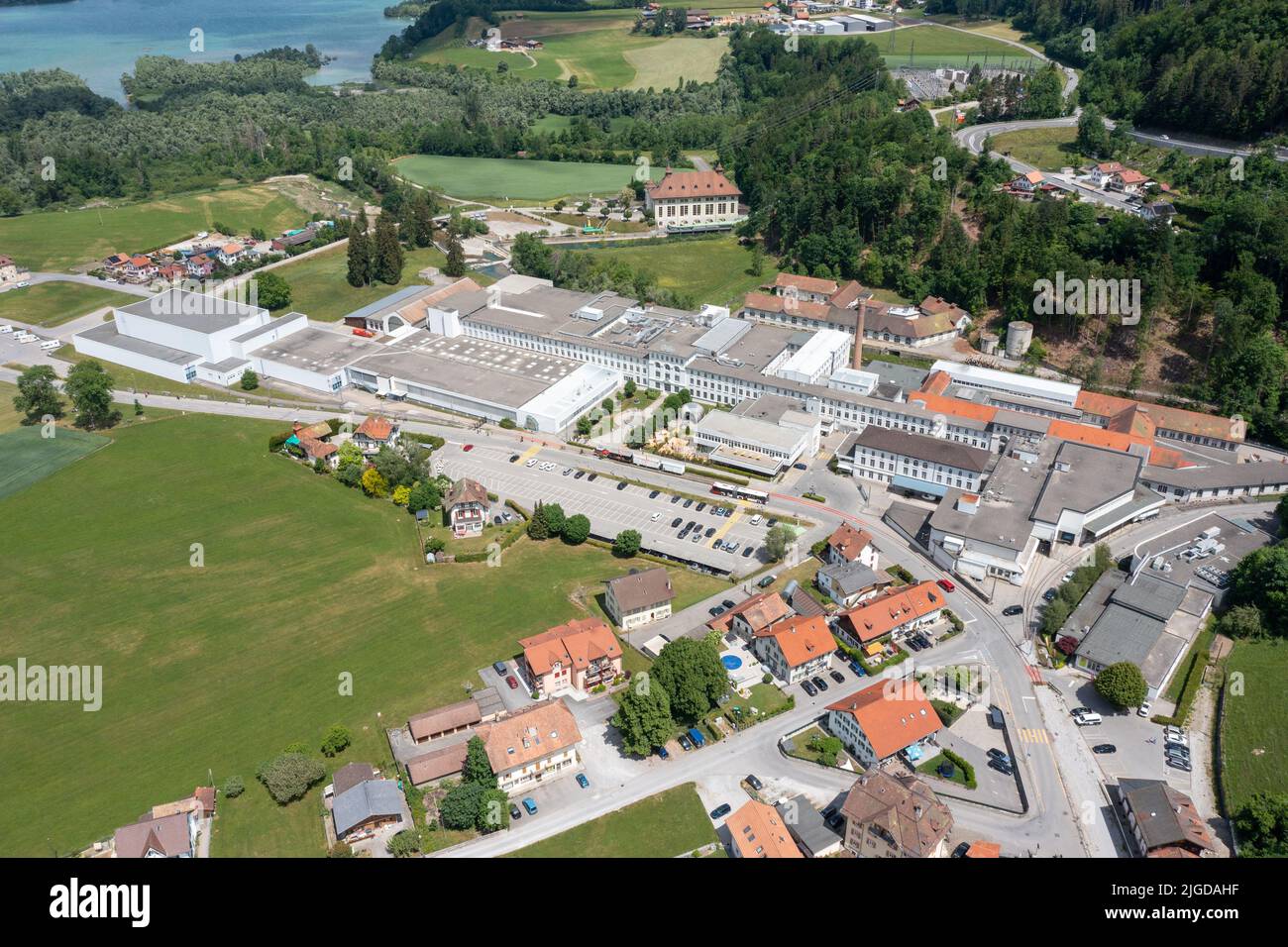 Maison Cailler, Schokoladenfabrik, Broc, Schweiz Stockfoto