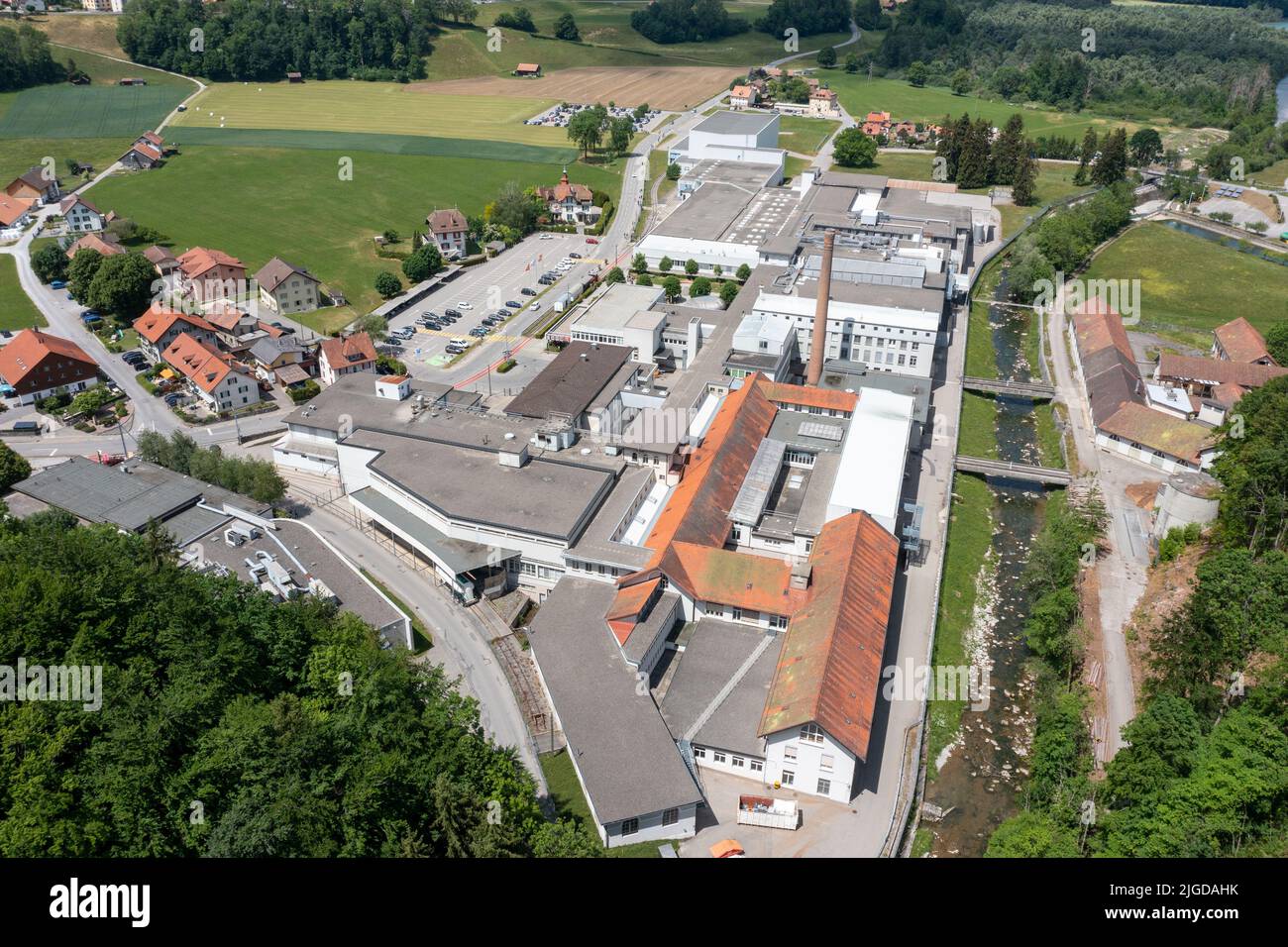 Maison Cailler, Schokoladenfabrik, Broc, Schweiz Stockfoto